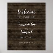 Rustic Barn Wood Wedding Welcome Sign Poster (Voorkant)