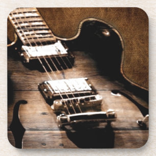 Rustic Barn Wood Western Country Music Guitar Bier Onderzetter