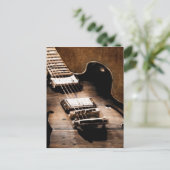 Rustic Barn Wood Western Country Music Guitar Briefkaart (Staand voorkant)
