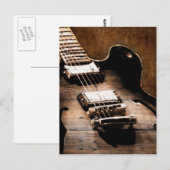 Rustic Barn Wood Western Country Music Guitar Briefkaart (Voorkant / Achterkant)