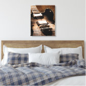 Rustic Barn Wood Western Country Music Guitar Canvas Afdruk (Insitu (Slaapkamer))