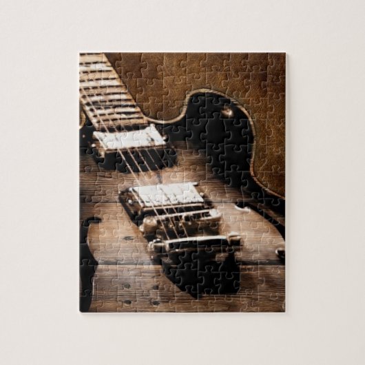 Rustic Barn Wood Western Country Music Guitar Legpuzzel (Verticaal)