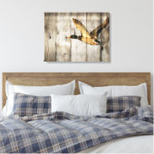 Rustic Barn wood Western Land dat Wilde Duck vlieg Canvas Afdruk (Insitu (Slaapkamer))