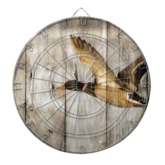 Rustic Barn wood Western Land dat Wilde Duck vlieg Dartbord (Voorkant)