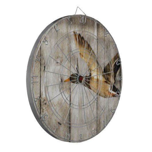 Rustic Barn wood Western Land dat Wilde Duck vlieg Dartbord (Voorkant Links)