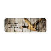 Rustic Barn wood Western Land dat Wilde Duck vlieg Etiket (Voorkant)