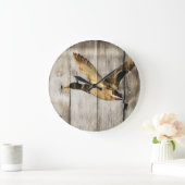 Rustic Barn wood Western Land dat Wilde Duck vlieg Grote Klok (Huis)