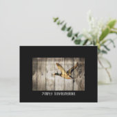Rustic Barn wood Western Land dat Wilde Duck vlieg Kaart (Staand voorkant)