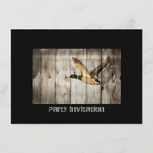 Rustic Barn wood Western Land dat Wilde Duck vlieg Kaart