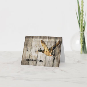 Rustic Barn wood Western Land dat Wilde Duck vlieg Kaart
