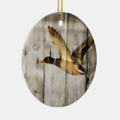Rustic Barn wood Western Land dat Wilde Duck vlieg Keramisch Ornament (Rechts)