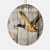 Rustic Barn wood Western Land dat Wilde Duck vlieg Keramisch Ornament (Links)