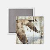 Rustic Barn wood Western Land dat Wilde Duck vlieg Magneet (Voorkant / Achterkant)