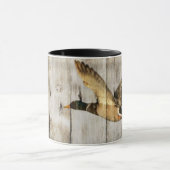 Rustic Barn wood Western Land dat Wilde Duck vlieg Mok (Midden)