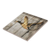 Rustic Barn wood Western Land dat Wilde Duck vlieg Tegeltje (Zijkant)