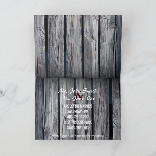 Rustic Barn Wood Westerne Cowboy bruiloft (Binnen)