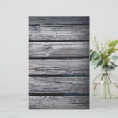 Rustic Barn Wood Westerne Cowboy bruiloft Briefpapier (Staand voorkant)