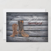 Rustic Barn Wood Westerne Cowboy bruiloft Kaart (Voorkant)