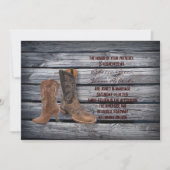 Rustic Barn Wood Westerne Cowboy bruiloft Kaart (Voorkant)