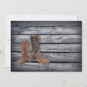 Rustic Barn Wood Westerne Cowboy bruiloft Kaart (Achterkant)