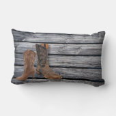 Rustic Barn Wood Westerne Cowboy bruiloft Kussen (Achterkant)