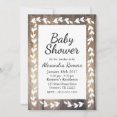Rustic Barn Wood White Country Laurel Baby shower Kaart (Voorkant)