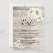 Rustic Barn Wood White Daisies Vrijgezellenfeest Kaart (Voorkant)