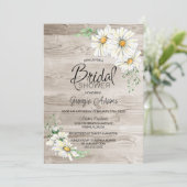 Rustic Barn Wood White Daisies Vrijgezellenfeest Kaart (Staand voorkant)