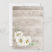 Rustic Barn Wood White Daisies Wedding Invitation Kaart (Achterkant)