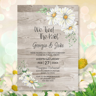 Rustic Barn Wood White Daisies Wedding Reception Kaart