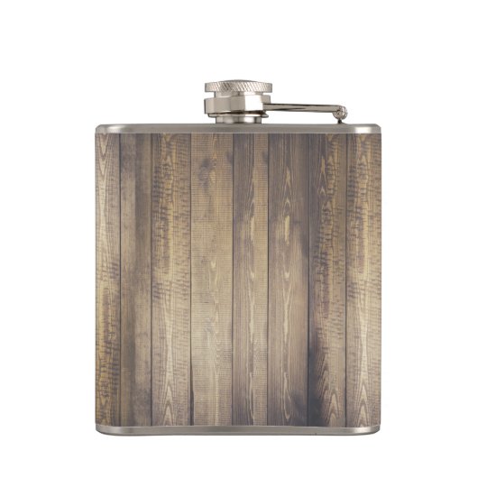 Rustic Barn Wood & White Deer Antlers Heupfles (Achterkant)