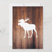Rustic Barn Wood & White Moose Antlers bruiloft Kaart (Achterkant)