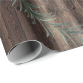 Rustic Barn Wood | Wintergroen en bessen Cadeaupapier (Rol Hoek)