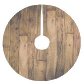 Rustic Barn Wooden Wood Planks Holiday Kerstboom Rok (Voorkant)