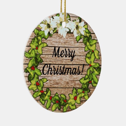 Rustic Barn Wreath Holiday Ornament (Rechts)