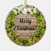 Rustic Barn Wreath Holiday Ornament (Voorkant)