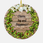 Rustic Barn Wreath Holiday Ornament (Achterkant)