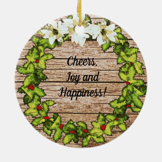 Rustic Barn Wreath Holiday Ornament (Achterkant)