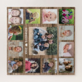 Rustic Barnwood 13 Family Photo Collage Legpuzzel (Horizontaal)