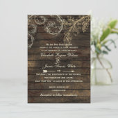Rustic Barnwood, bloeiend huwelijk Kaart (Staand voorkant)