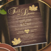 Rustic Barnwood Country Gold HERFST in LOVE Weddin Kaart