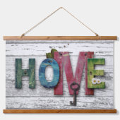 Rustic Barnwood Home Woorden Hangend Wandkleed (Voorkant)
