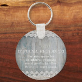 Rustic Barnwood Lace Branding Business Logo QR Sleutelhanger (Achterkant)