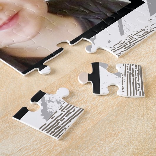 Rustic Barnwood Pattern Baby Foto Legpuzzel (Zijkant)