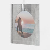 Rustic Barnwood Pattern Glas Ornament (Voorkant links)