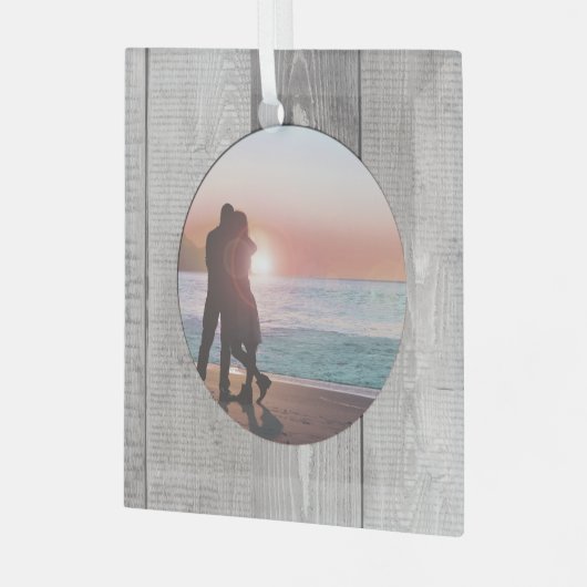 Rustic Barnwood Pattern Glas Ornament (Voorkant links)