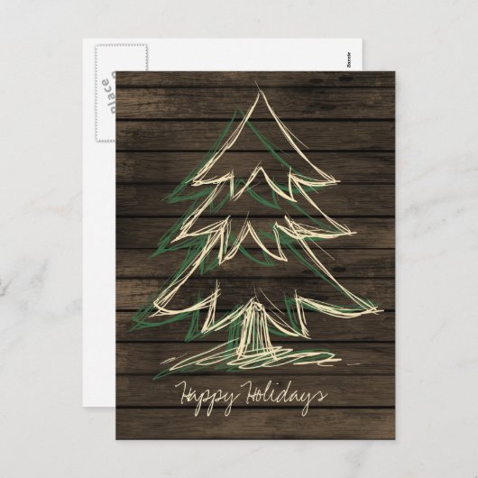 Rustic Barnwood Pine Tree Corporate Briefkaart (Voorkant / Achterkant)
