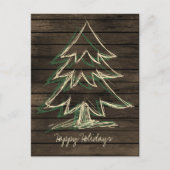 Rustic Barnwood Pine Tree Corporate Briefkaart (Voorkant)