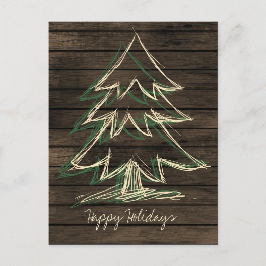 Rustic Barnwood Pine Tree Corporate Briefkaart (Voorkant)