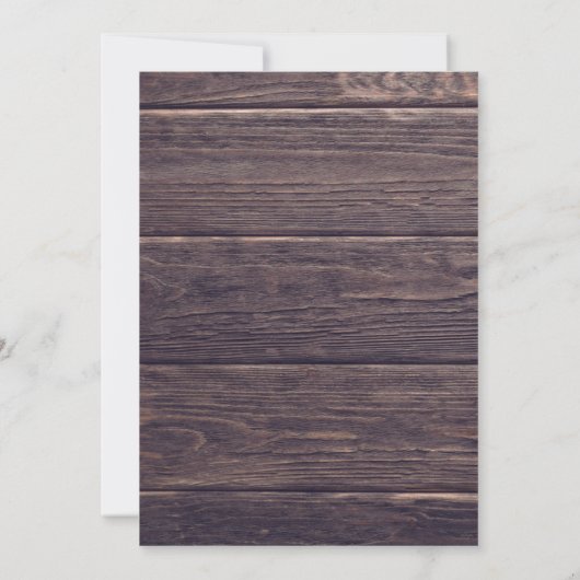 Rustic Barnwood Silver en Paarse Floral Wedding Kaart (Achterkant)